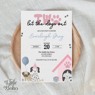 Dois Deixe os Cães Sair | Convite de 2º Aniversári