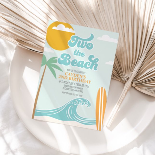 Dois do Convite para segundo aniversário Beach Sur (Criador carregado)