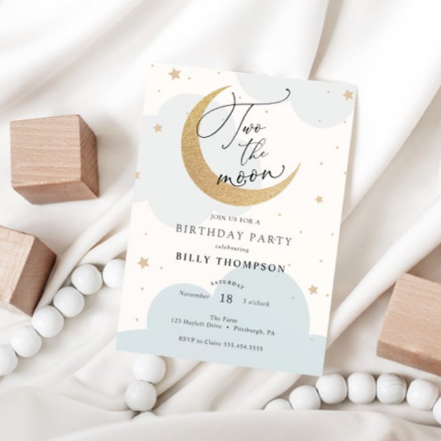 Dois do segundo convite de aniversário da Lua Azul (Criador carregado)