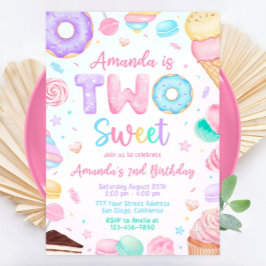 Dois Doce Convite de Aniversário, segundo aniversá