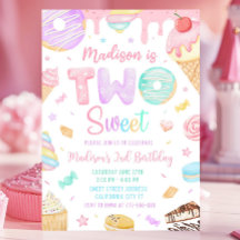 Dois Doce Convite de Aniversário, segundo aniversá