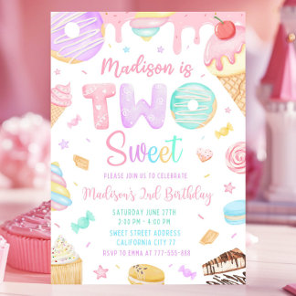 Dois Doce Convite de Aniversário, segundo aniversá