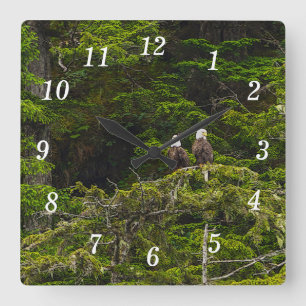 Dois Eagles Empoleirados Relógio De Parede