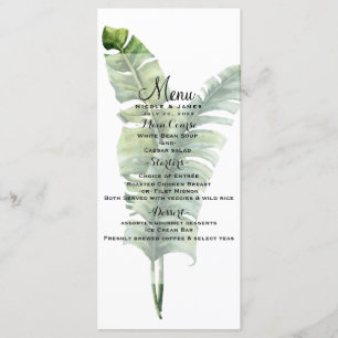 Dois Elegante Palm Deixa O Menu De Casamento Tropi
