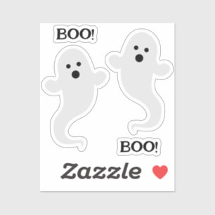 Dois Fantasmas com BOO! Adesivo de vinil com forma