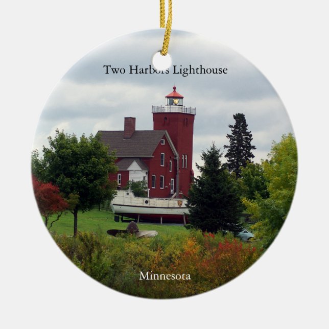 Dois Farol de Porto e ornamento de Barco (Frente)