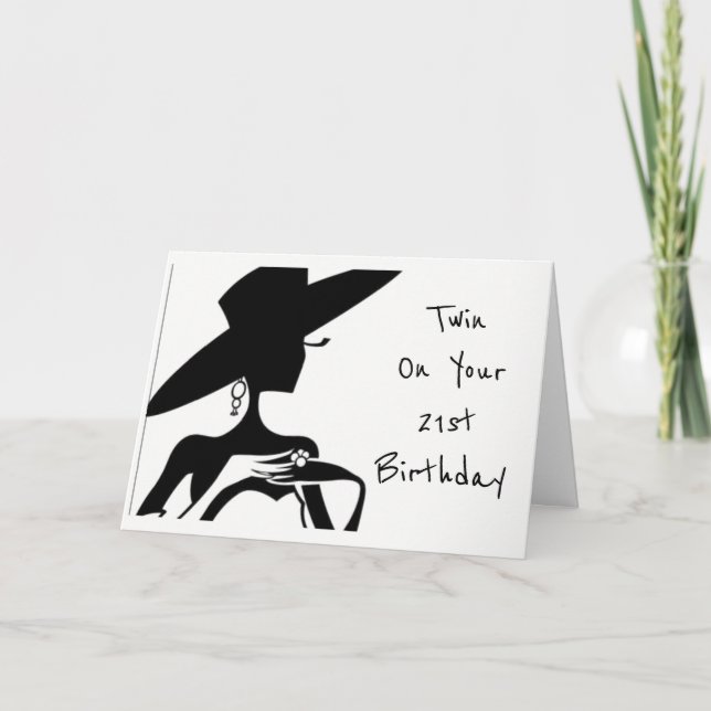 DOIS FELIZES *aniversário de 21 anos** CARTÃO DE A (Frente)