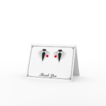 Dois fraques no branco agradecimento de casamento 