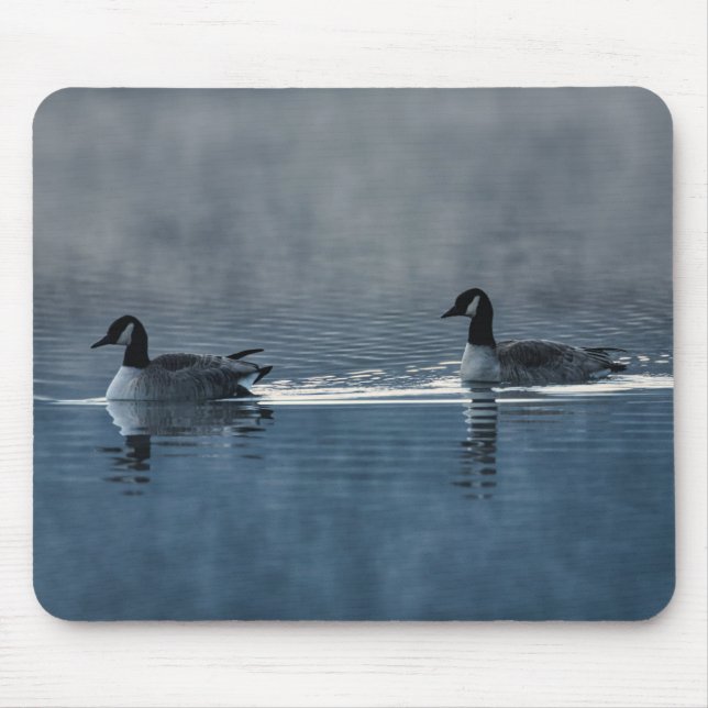 Dois gansos canadenses no lago do mouse Pad (Frente)
