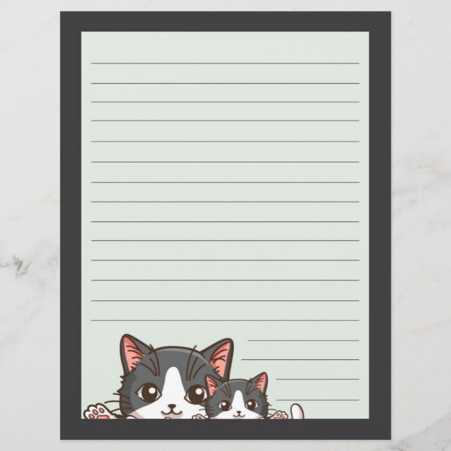 Dois gatinhos de cinza revestidos com papel de cin (Frente)