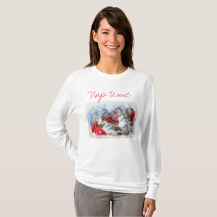 Dois Gatinhos Dormindo Camisa Do Tempo Do Sono