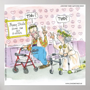 Dois Hippies antigos, Poster Engraçado pelo Rick L