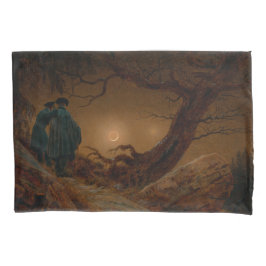 Dois Homens Contemplando a Lua à Noite