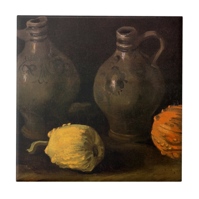 Dois Jars e Dois Pumpkins por Vincent van Gogh (Frente)