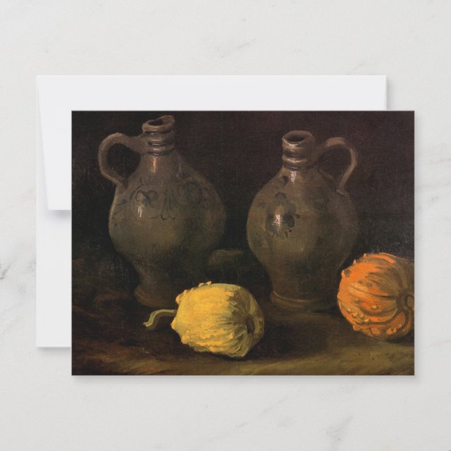 Dois Jars e Dois Pumpkins por Vincent van Gogh (Frente)