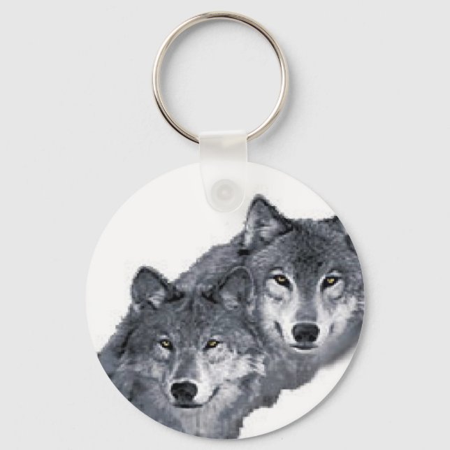 Dois lindos lobos, numa chaveiro (Frente)