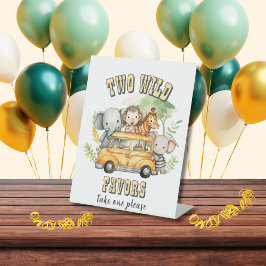 Dois meninos selvagens animais safari de aniversár