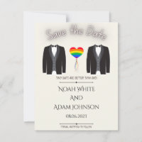 Dois naipes Casamento gay Salve a data