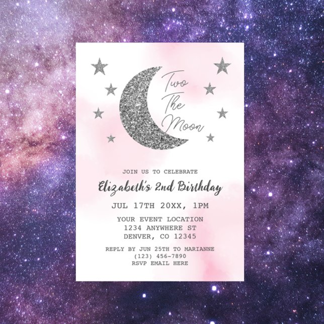 Dois O Convite À segundo aniversário Da Lua (Criador carregado)