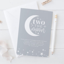 Dois O Convite De Aniversário Azul Da Lua