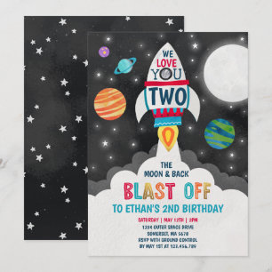 Dois O Convite De Aniversário Da Lua Amava Duas D