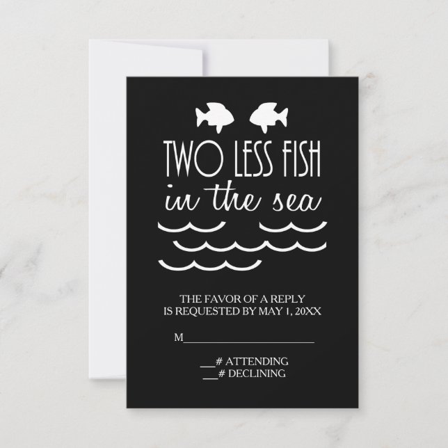 Dois Peixes a Menos no Casamento Marítimo RSVP (Frente)
