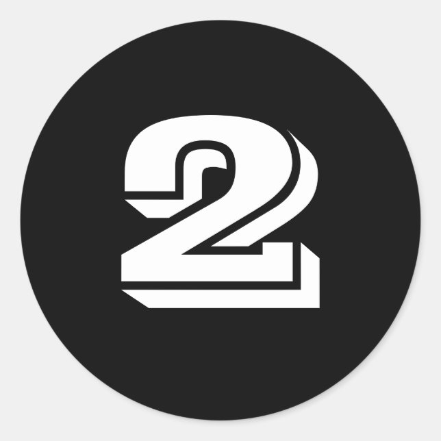 Dois pequenos adesivos redondos com número preto p (Frente)