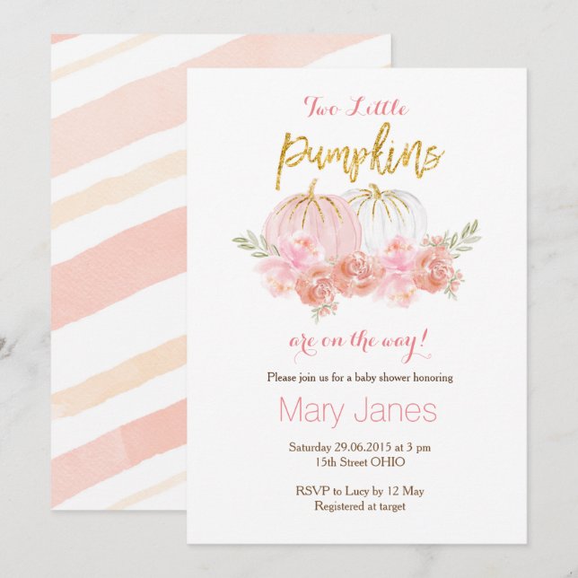 Dois pequenos bombeiros convite Twin (Frente/Verso)