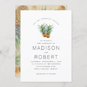 Dois Pineanases, tema Havaiano, Convites de Casame