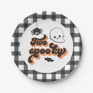 Dois pratos de papel assustadores de Halloween par