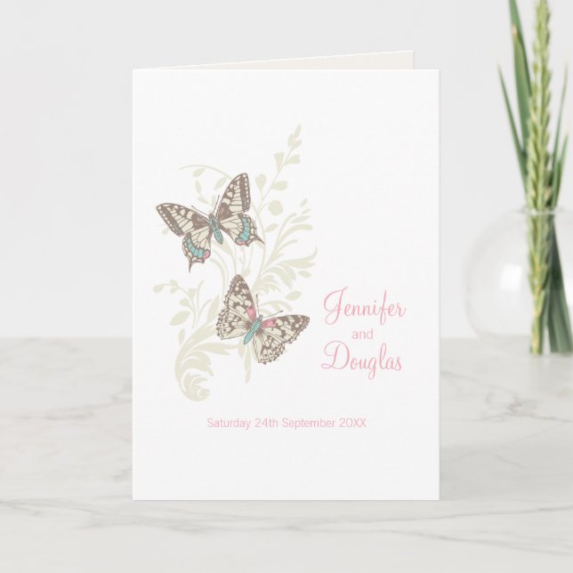 Dois programas de casamento brancos cor-de-rosa (Frente)