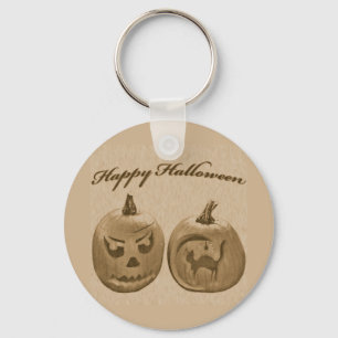 Dois Pumpkin Happy Halloween Chaveiro