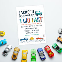 Dois Rápidos Segundo Convite Aniversário