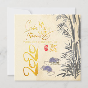 Dois ratos Bamboo Vietnamita Ano Novo 2020 SFC