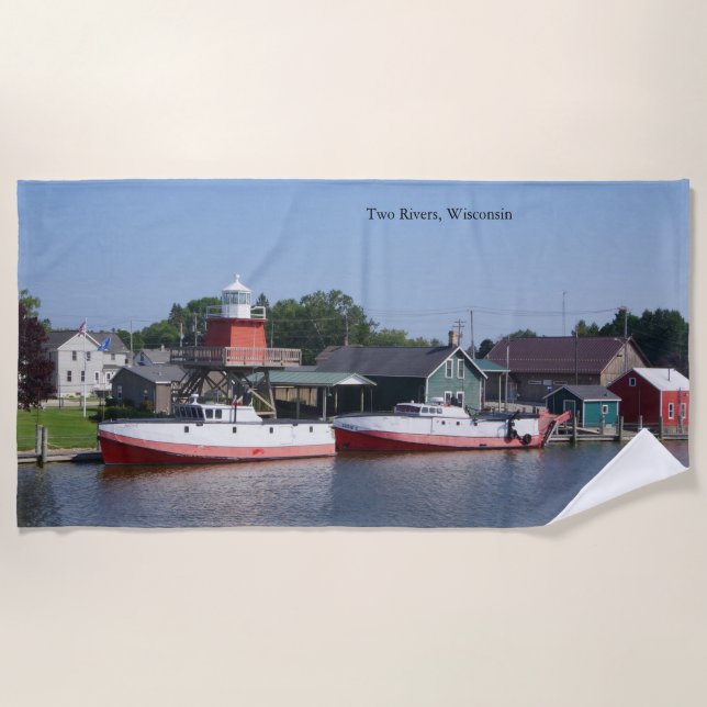 Dois rios, toalha de praia em Wisconsin (Frente)