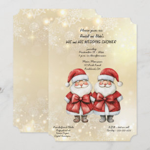Dois Santas Seu e Seu Convite Chá de casamento