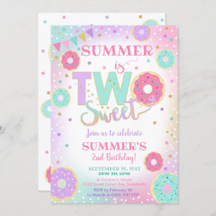 Dois segundo aniversário de Rosquinha de Convite d