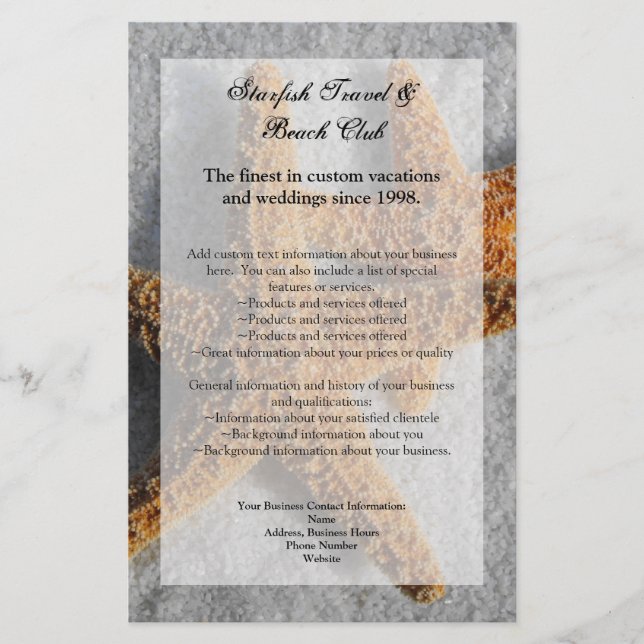 Dois Starfish no Sand, Beach Flyer ou Program (Frente)