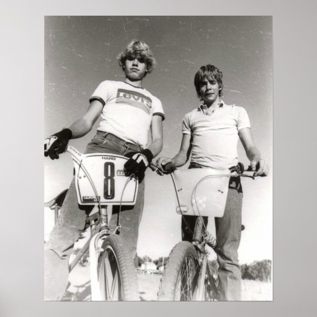 Dois sujeitos da antiga escola BMX impressão (Frente)