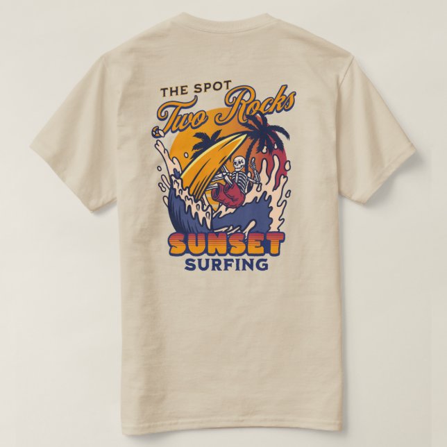 Dois Surfs Rochosos e Camisa de Praia (Verso do Design)