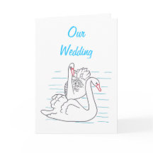 Dois Swans Negros Desenhando Cartões de Convite pa