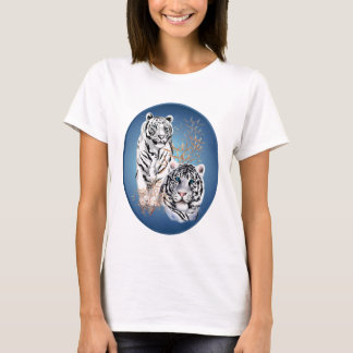 Dois Tigres Brancos Camisas Oval