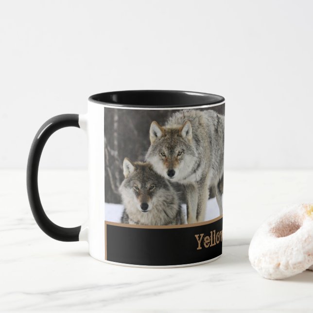 Dois-Tom da caneca de café dos lobos de (Com Donut)