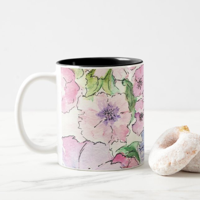 Dois Tons Burst em uma caneca de café (Com Donut)