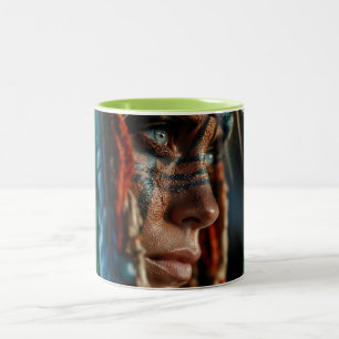 Dois Tons Caneca de Café Cubo de Gelo em Chamas – Arte de Fo