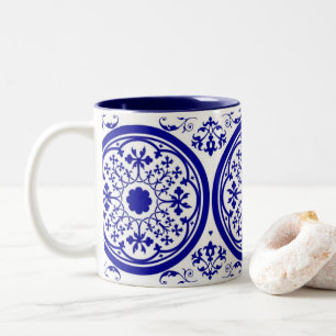 Dois Tons Caneca de Café de Arte Floral Vintage Inspirada em