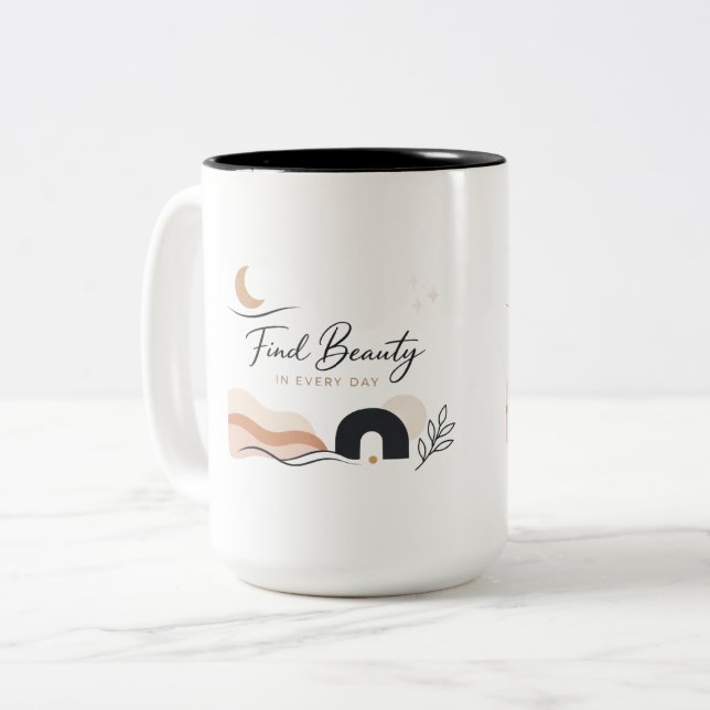 Dois Tons Caneca de Café de Presente Encontre a Beleza em To (Frente Esquerda)