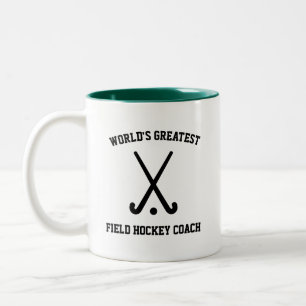 Dois Tons Caneca de café do melhor treinador de hóquei em ca