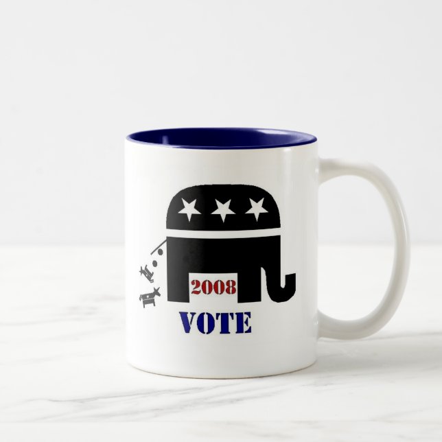 DOIS TONS CANECA DE CAFÉ DO REPUBLICANO DO VOTO EM 2008 (Direita)