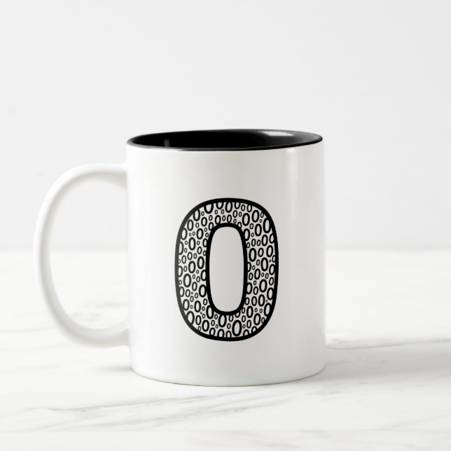 Dois Tons Caneca de Café em Cerâmica Letra O Padrão (Esquerda)